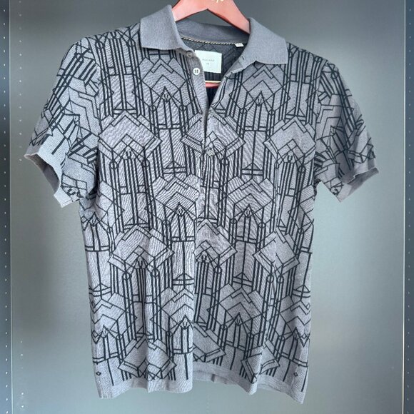 Billy Reid Stained Glass Cotton Sweater Polo - Picture 1 of 4